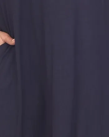 White Mark Women's  Criss Cross Neckline Swing Midi Dress | Navy