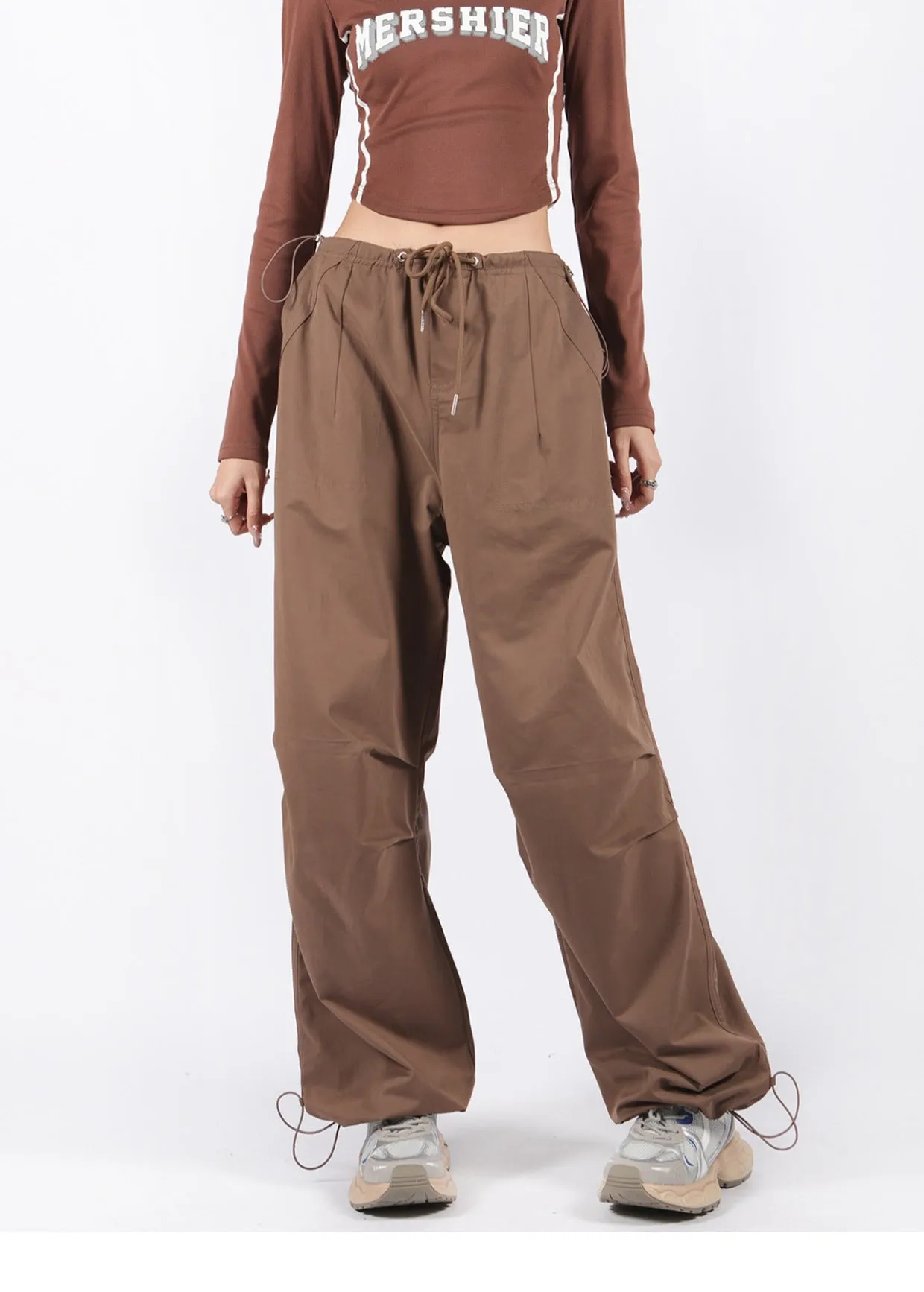 Wide Leg Oversized Parachute Pants