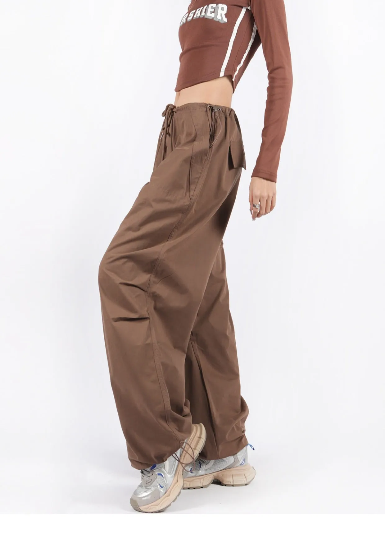 Wide Leg Oversized Parachute Pants
