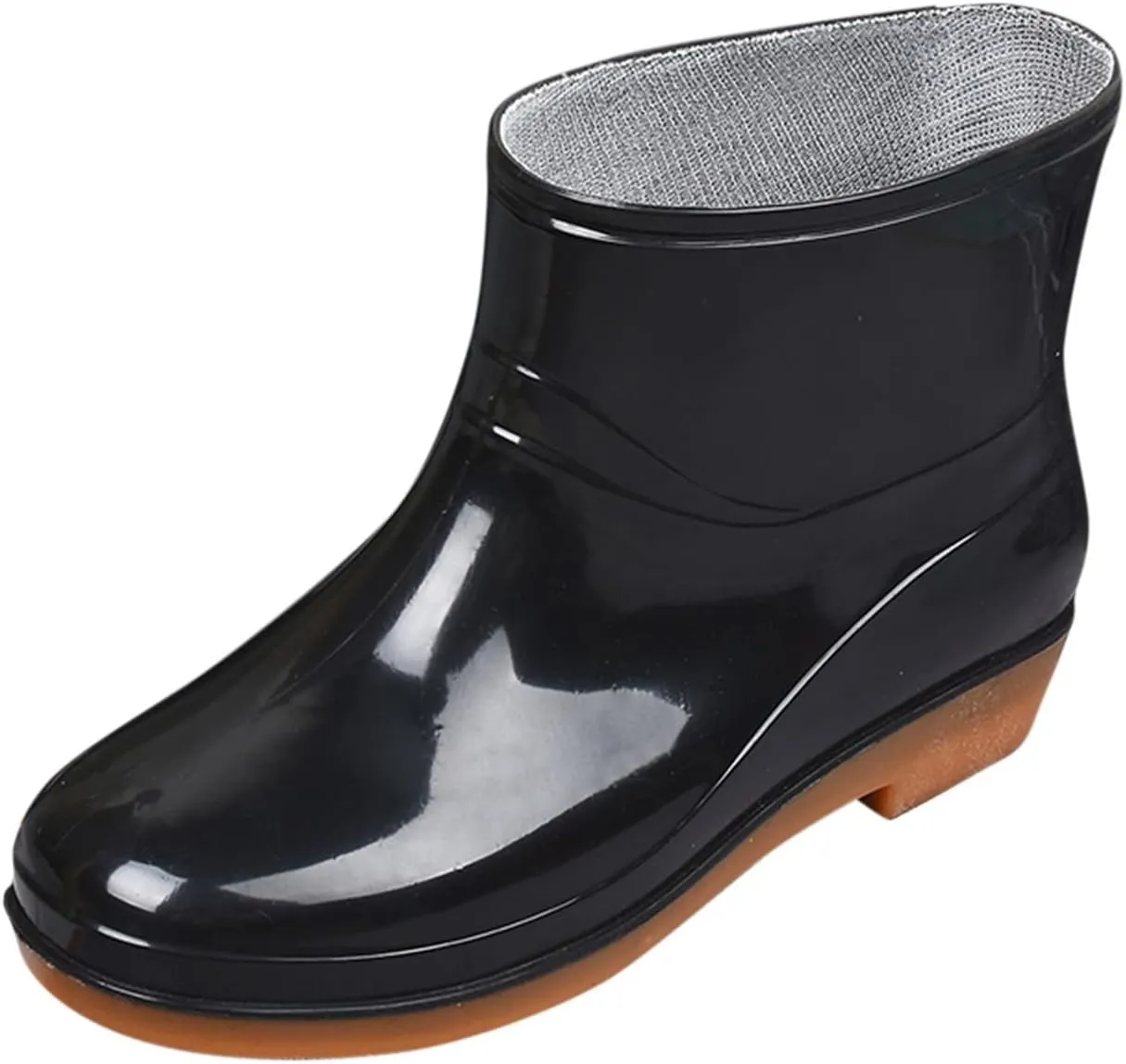 Women Boots Low Heeled Buckle Toe Middle Shoe Round Rain women's boots Womens Fashion Boots, 7