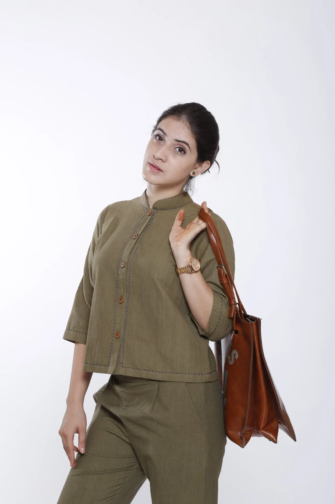 Women Co-Ord Set - Olive Green