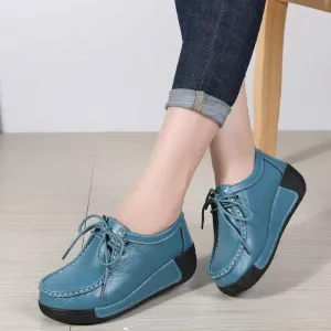 Women Flats Comfortable Loafers Shoes Woman Breathable Leather Sneakers Women Fashion Black Soft Cas
