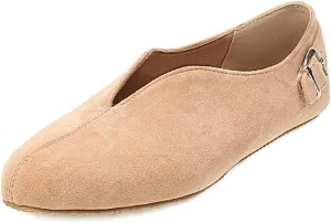 Women's Casual Slip On Loafers Flats Vintage Round Toe Comfort Vegan Suede Girls Dress Oxford Shoes