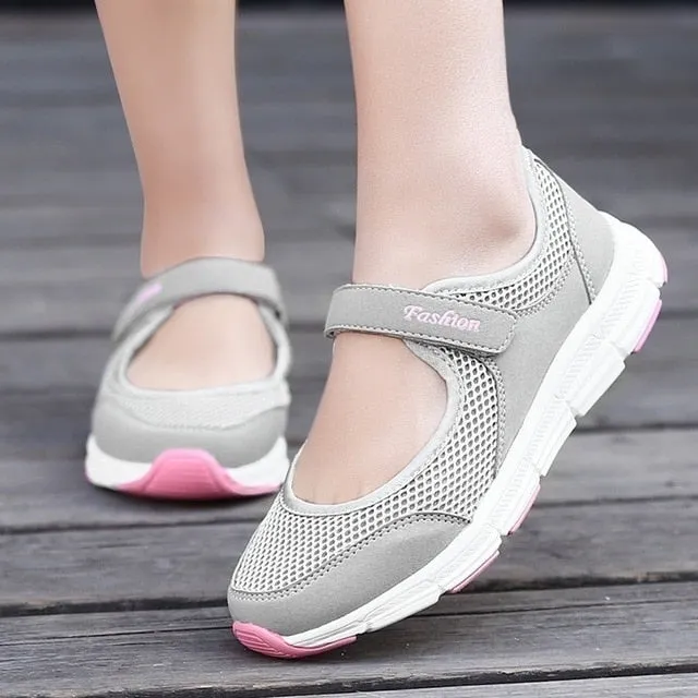 Womens Fashion Casual Running Shoes Women Sneakers Weave Mesh Fabric Comfortable Flats Shoes