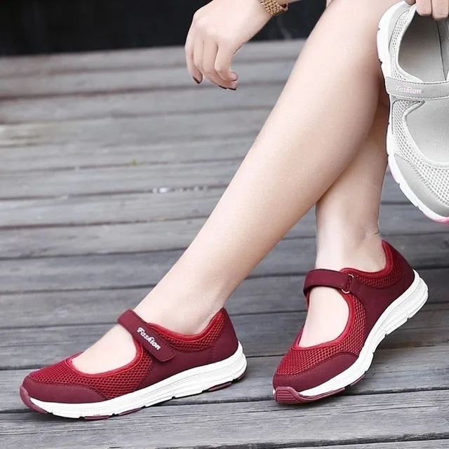 Womens Fashion Casual Running Shoes Women Sneakers Weave Mesh Fabric Comfortable Flats Shoes