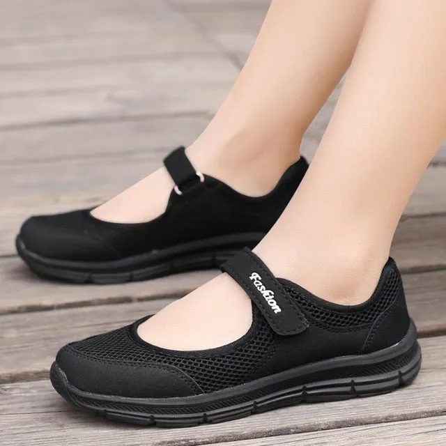 Womens Fashion Casual Running Shoes Women Sneakers Weave Mesh Fabric Comfortable Flats Shoes