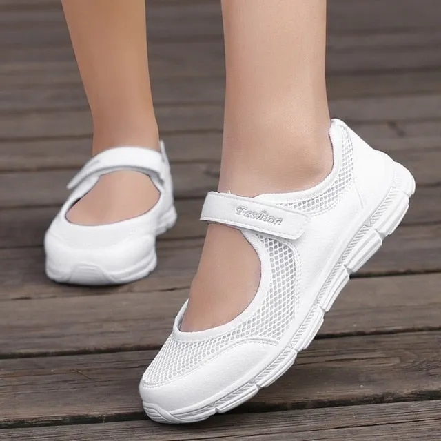 Womens Fashion Casual Running Shoes Women Sneakers Weave Mesh Fabric Comfortable Flats Shoes