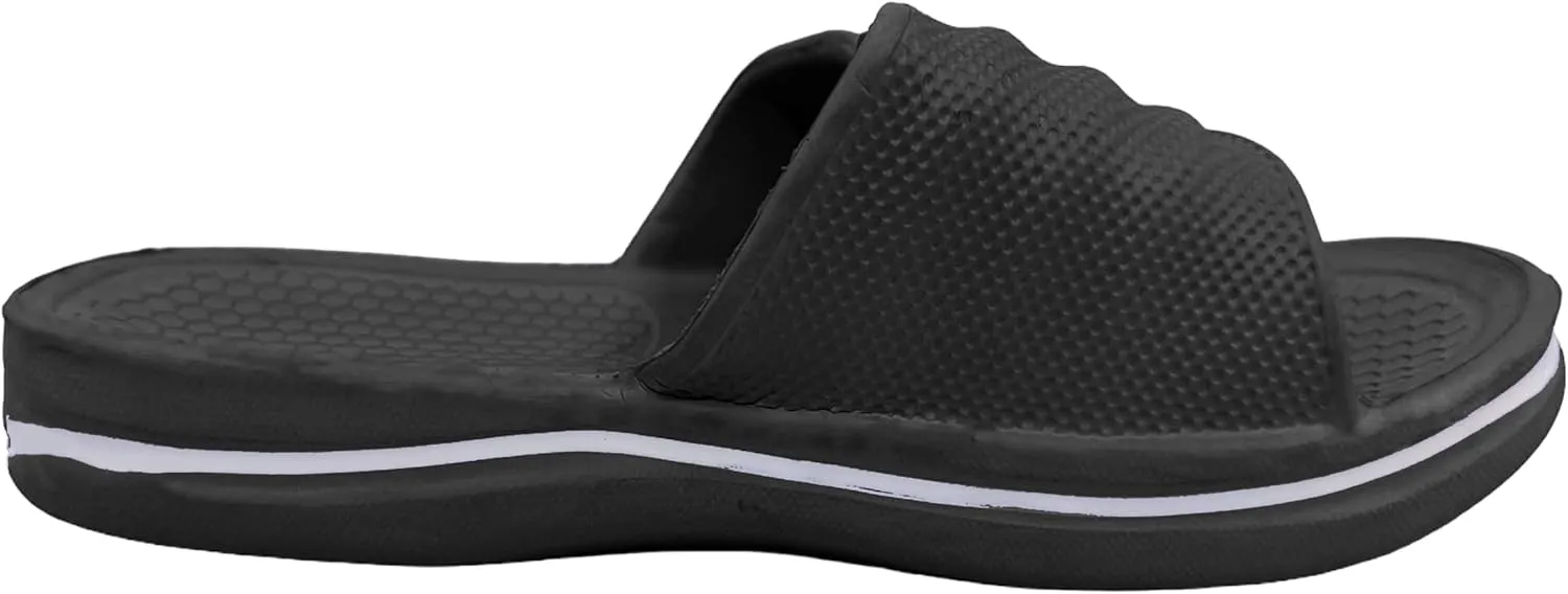Women's Light Weight Slide Sandals | Beach Flip Flops Water Shoe with Open Toe, Great for Showers, House Slipper, Dorms & Outdoor Use