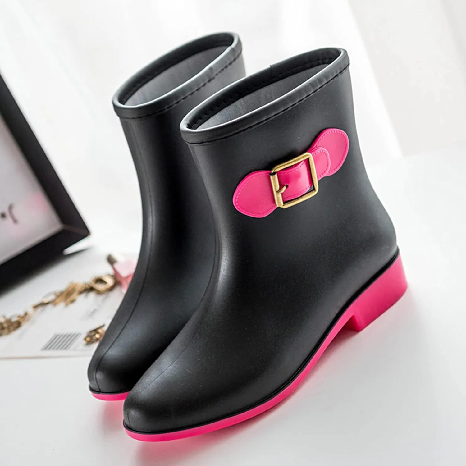 Womens Rubber Boots Womens Rain Boots for Boating Fishing Gardening Farming Lightweight Comfortable Rain Shoes
