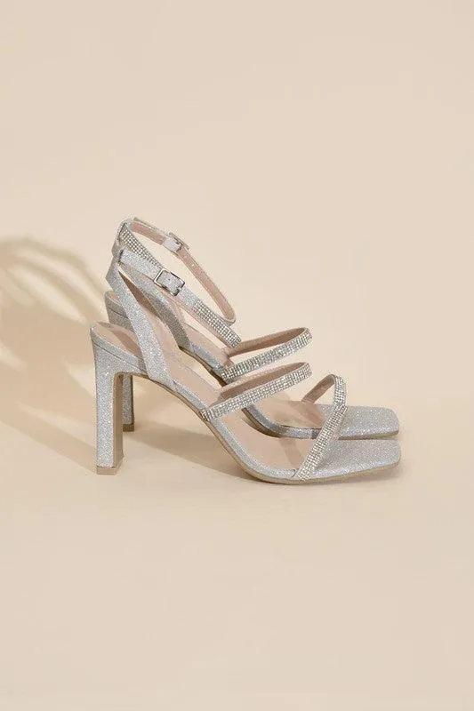 Womens Shoes Style No. Devin-1 Silver Rhinestone Heels