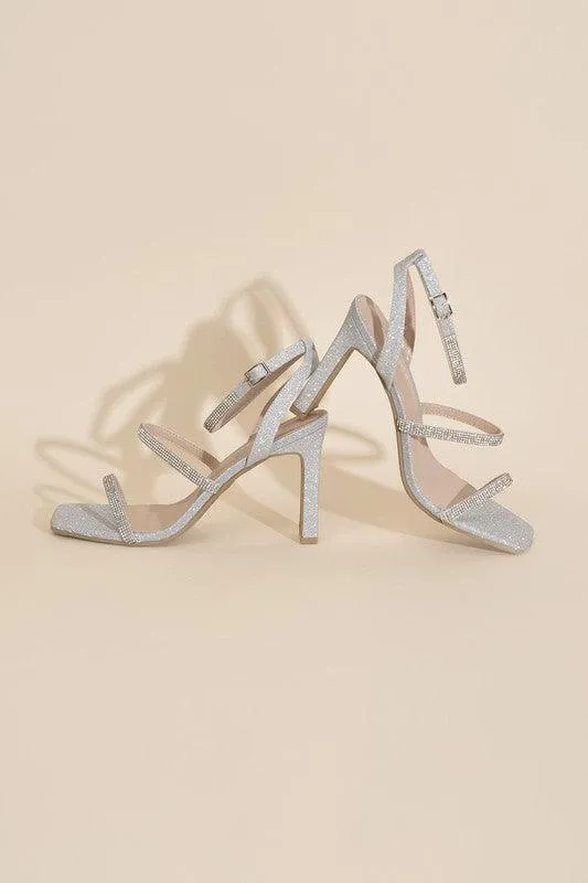 Womens Shoes Style No. Devin-1 Silver Rhinestone Heels