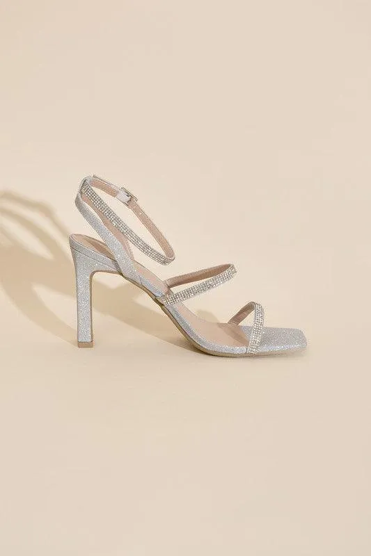 Womens Shoes Style No. Devin-1 Silver Rhinestone Heels