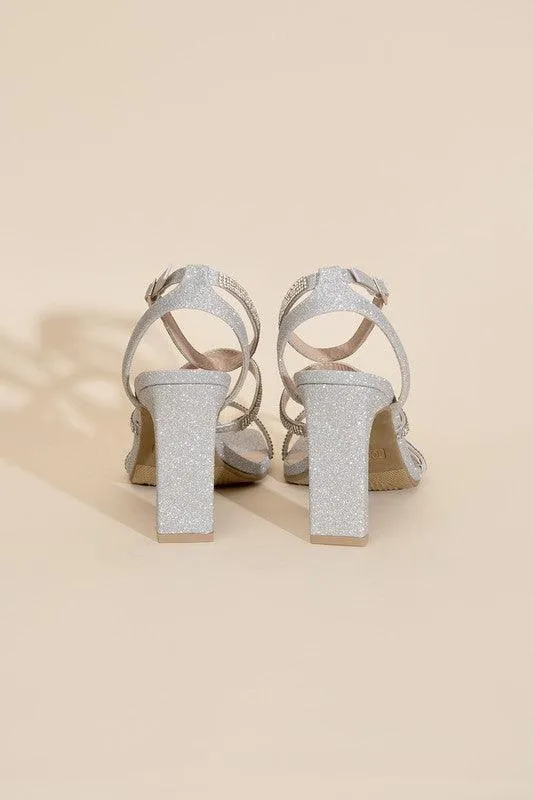 Womens Shoes Style No. Devin-1 Silver Rhinestone Heels