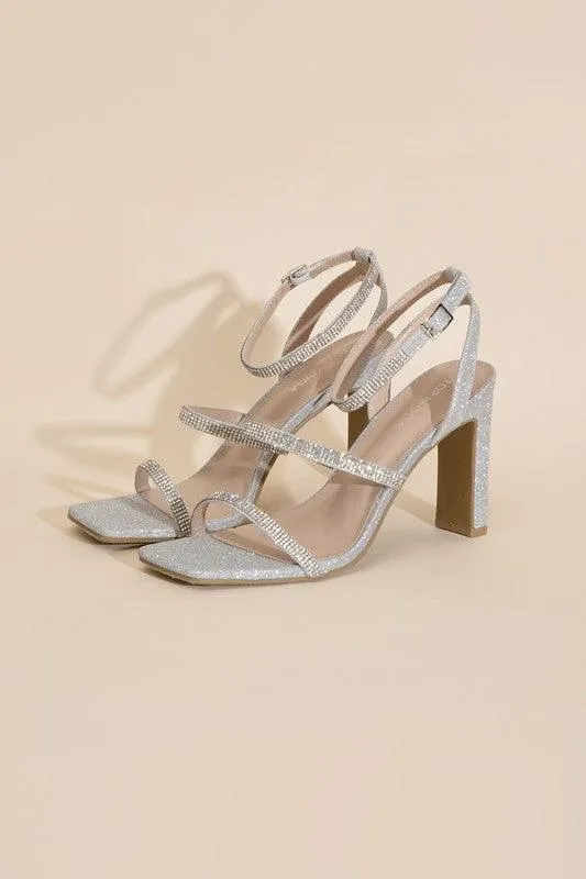 Womens Shoes Style No. Devin-1 Silver Rhinestone Heels