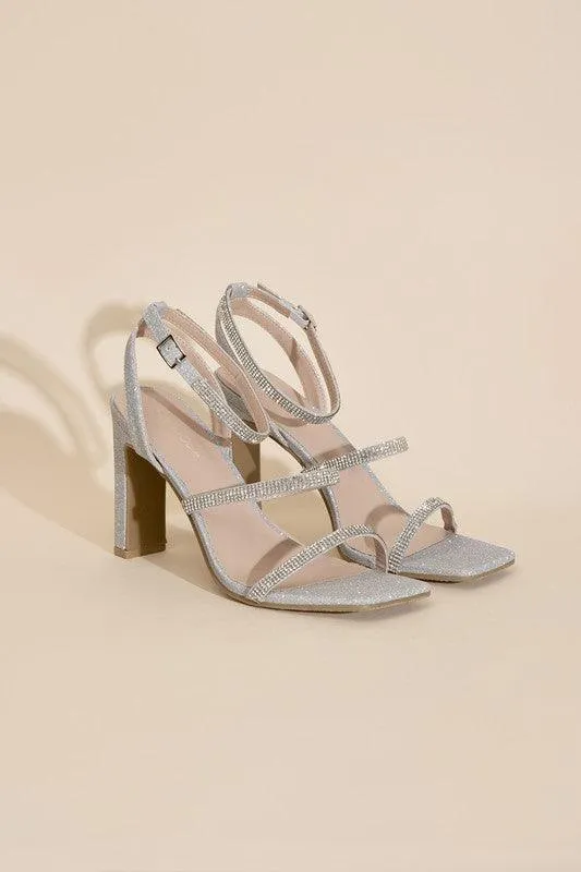 Womens Shoes Style No. Devin-1 Silver Rhinestone Heels