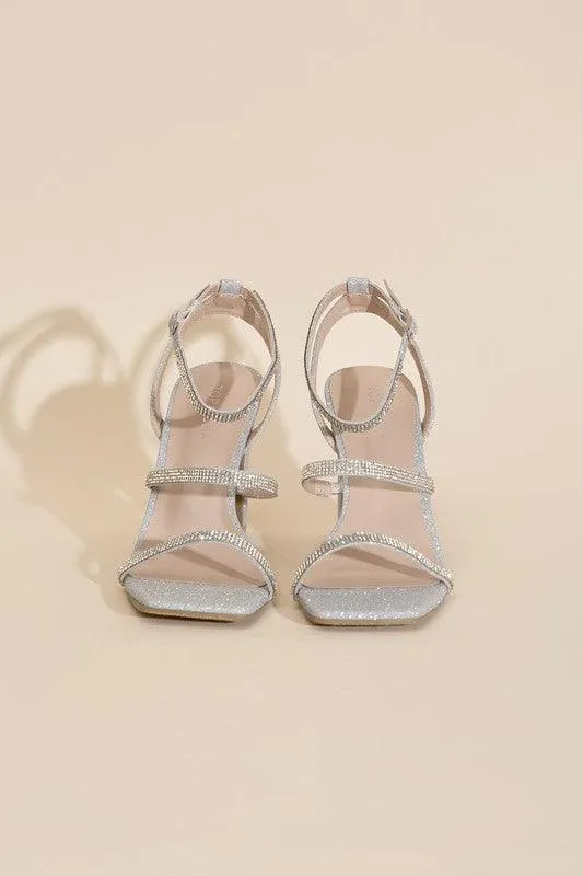 Womens Shoes Style No. Devin-1 Silver Rhinestone Heels