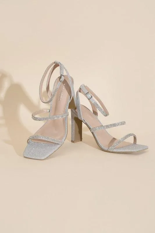 Womens Shoes Style No. Devin-1 Silver Rhinestone Heels