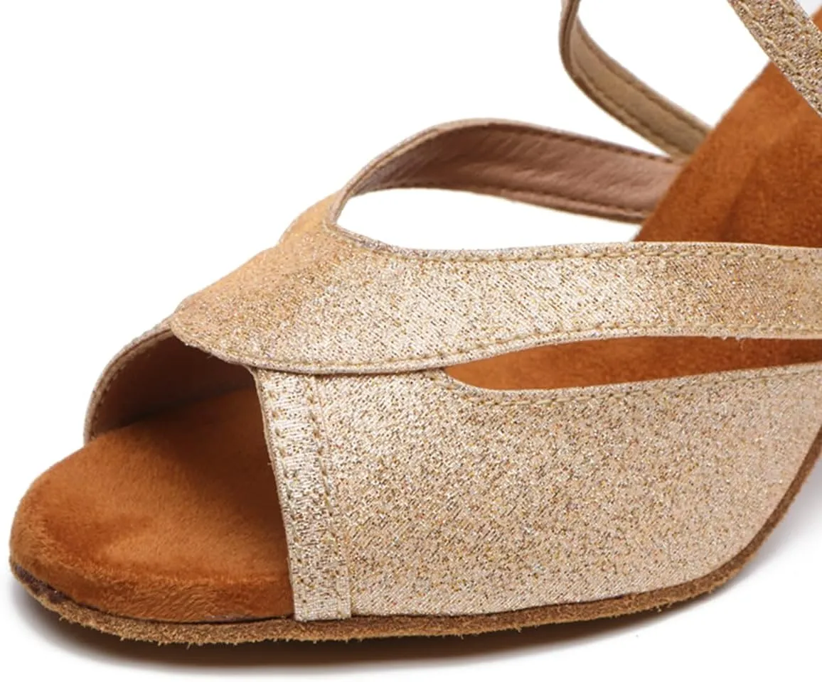 Women's Stylish Open Toe Ballroom Latin Tango Rumba Party Wedding Practice Dance Shoes
