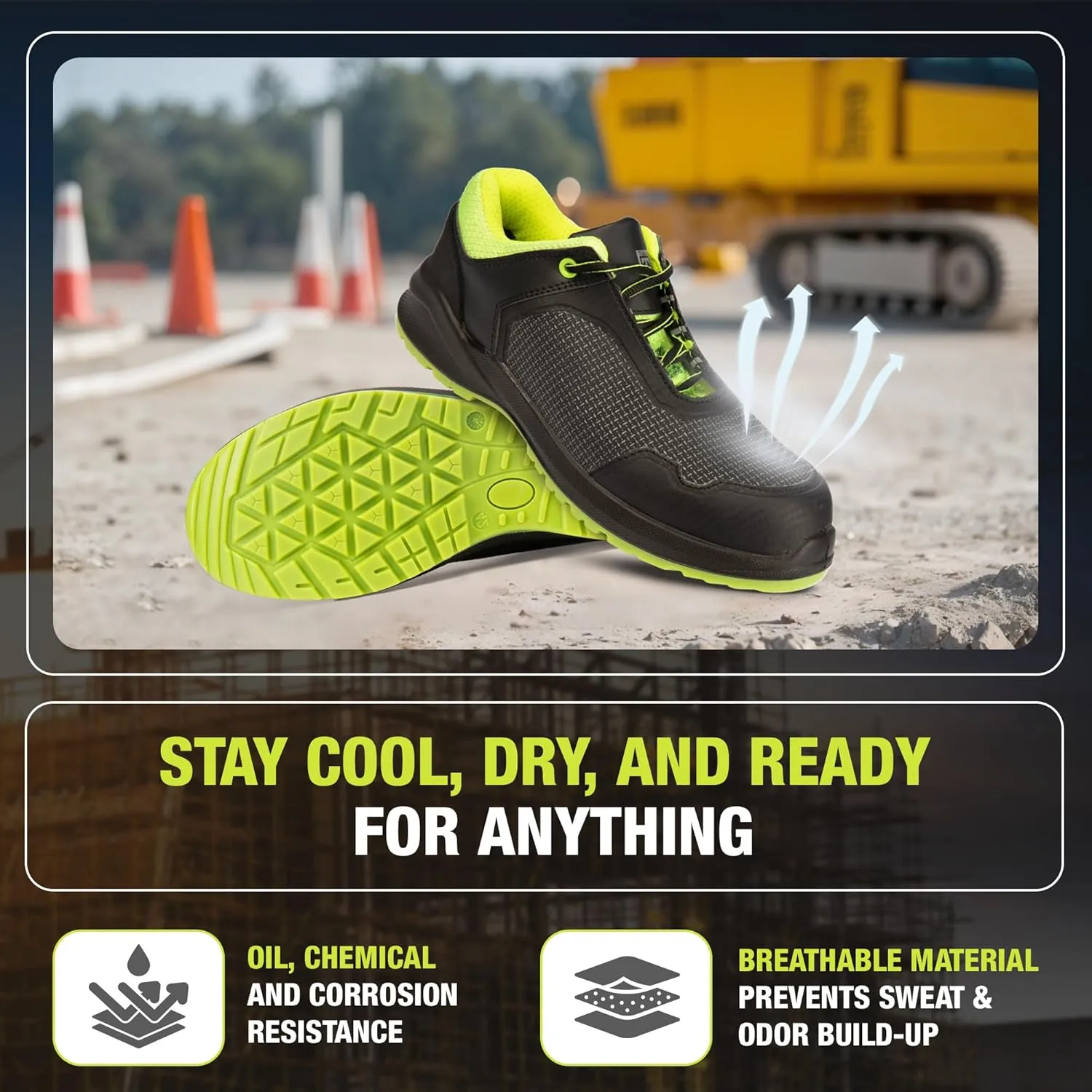 Work Boots for Men  Composite Toe Safety Shoes, Lightweight & Comfortable, Puncture-Proof Kevlar Sole, Water-Resistant, Durable Construction Work Shoes for Men