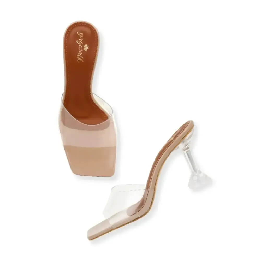 Yagwalk Transparent Clear Heel Sandals for Women Fashion Sandals.