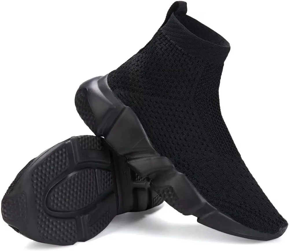 YAVY Kids Sneakers for Boys Tennis Shoes Girls Sock Sneakers for Kids Slip on Shoes Breathable high top Athletic Lightweight Walking Running Shoes