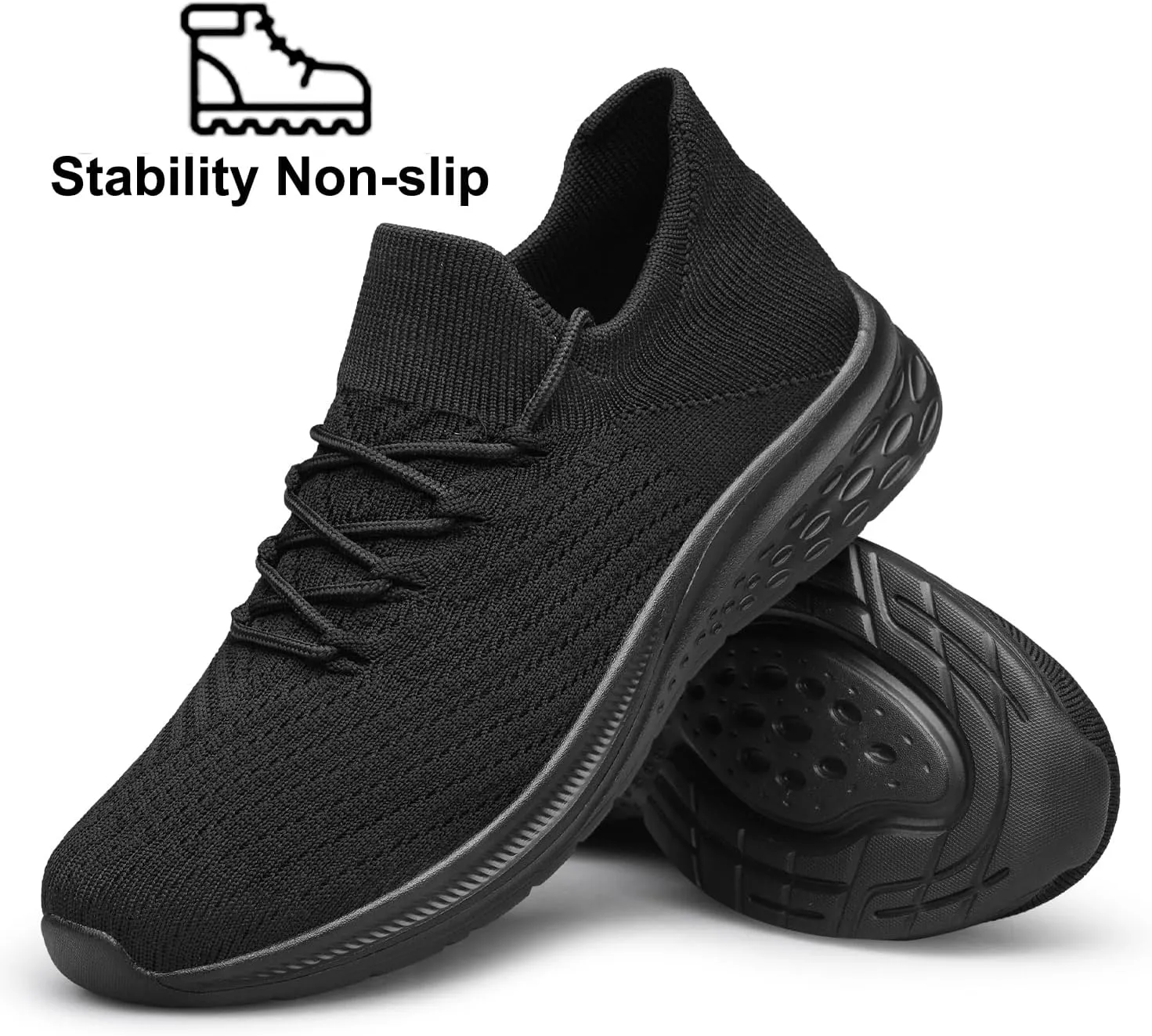 YHOON Mens Walking Shoes Slip on Casual Shoes Lightweight Workout Gym Tennis Shoes