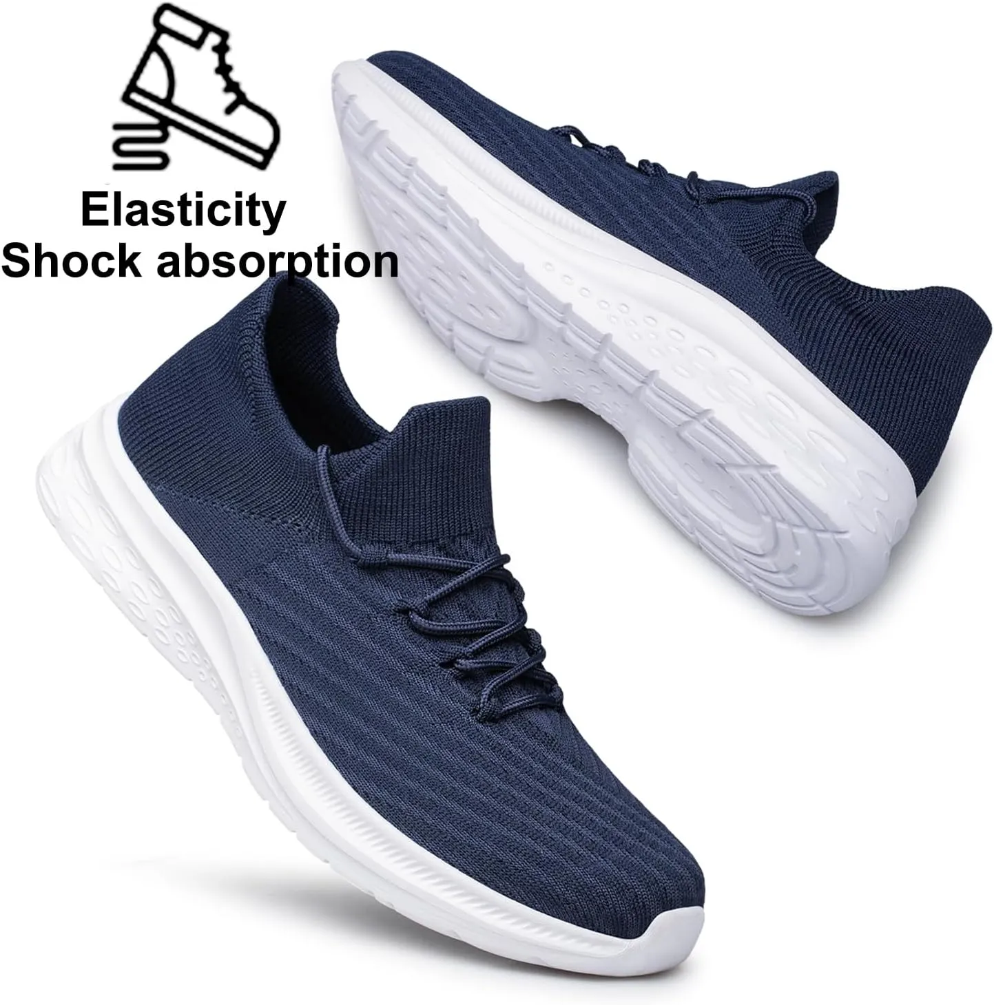 YHOON Mens Walking Shoes Slip on Casual Shoes Lightweight Workout Gym Tennis Shoes